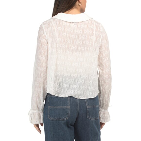 LE LIS White Peter Pan Collared Top - Picture 2 of 2